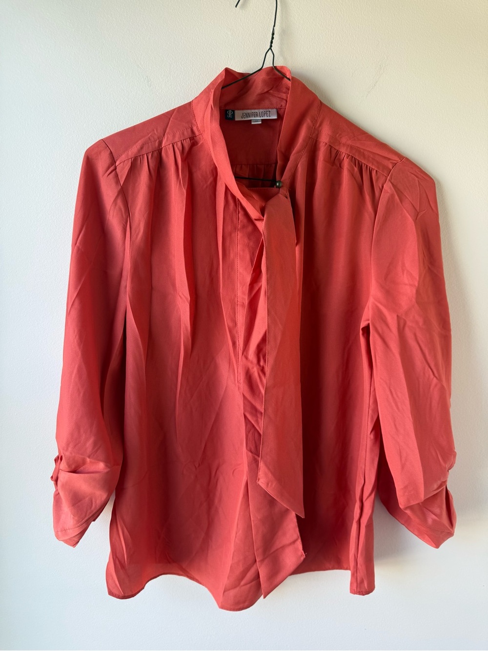 Jennifer Lopez Coral Tie-Neck Blouse - Picture 2 of 5